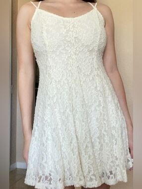 American Eagle Outfitters Cream Lace Dress
